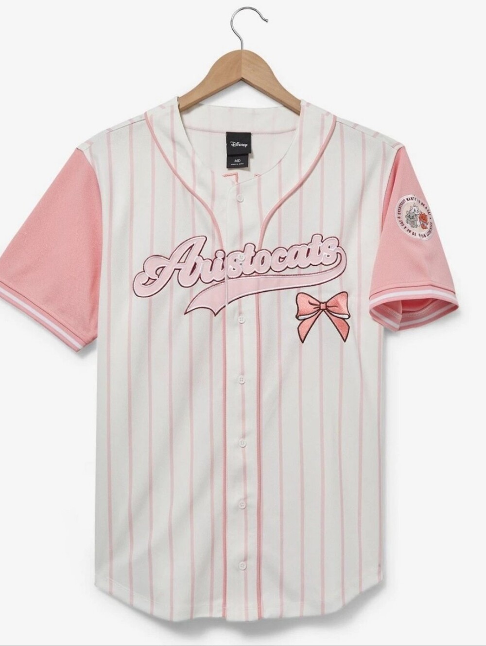 Disney Pink and White Aristocats Button-Front Jersey